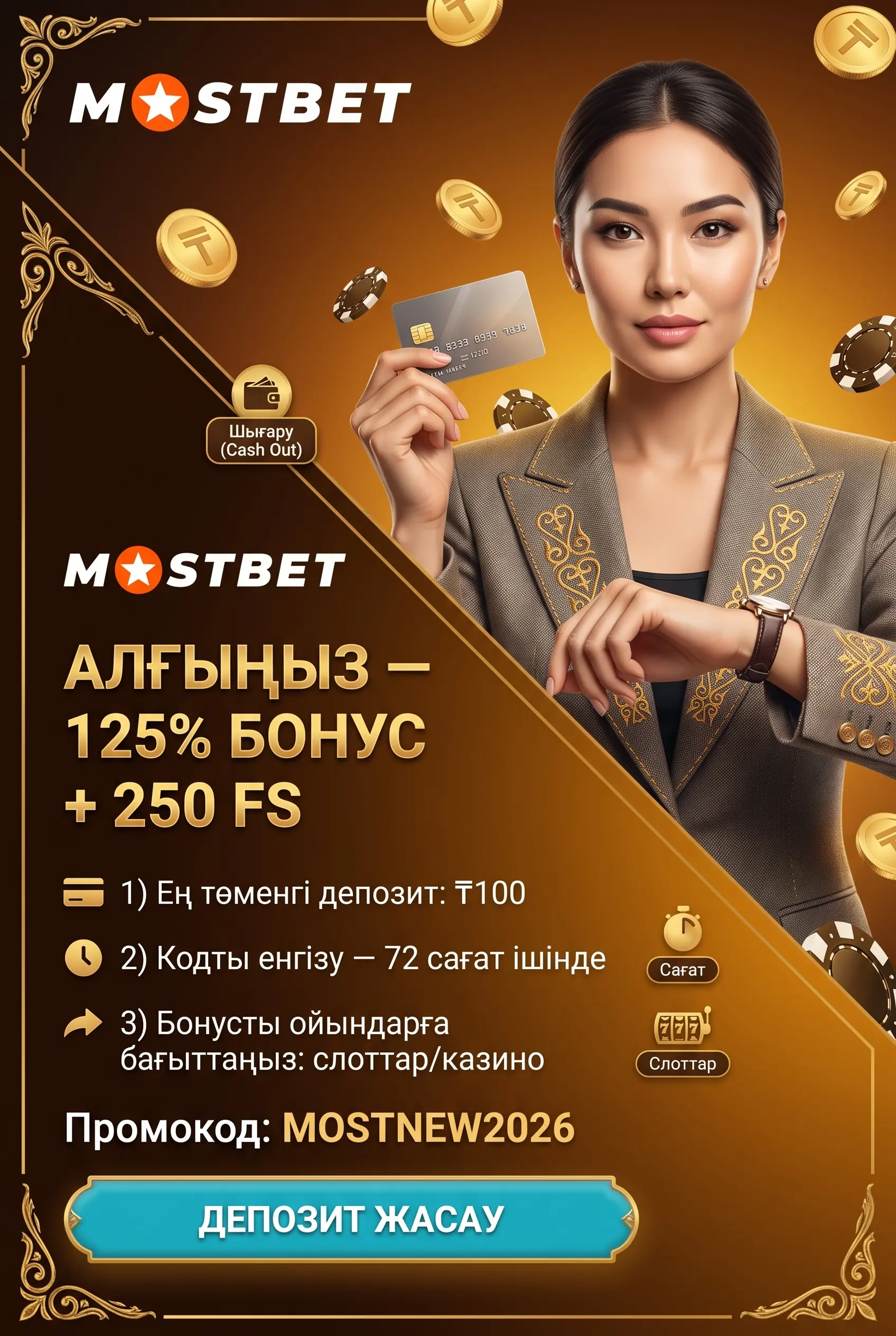 125% және 250 FS қош келдіңіз бонусы